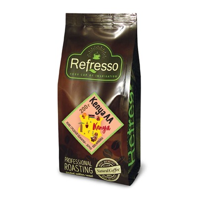 KENYA AA, Refresso (КЕНИЯ АА, кофе средней обжарки, ЗЕРНО, Рефрессо), 200 г. - СРОК ГОДНОСТИ ДО 27 МАЯ 2025 ГОДА