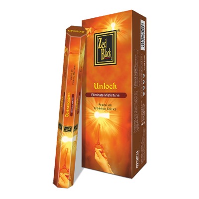 UNLOCK Premium Incense Sticks, Zed Black (РАЗБЛОКИРОВКА премиум благовония палочки, Зед Блэк), уп. 20 палочек.