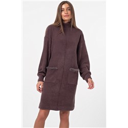 Платье трикотажное теплое с карманами мокрый асфальт