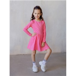 Платье Эля горох на розовом