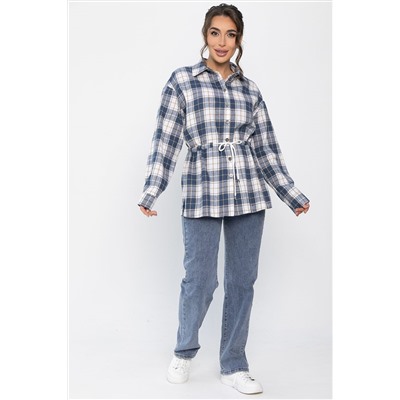 Рубашка хлопковая Джанет (сине-белая) Б14272-4М
