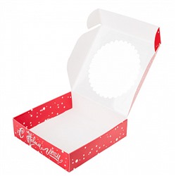 Коробка для печенья "Новогодние чудеса" с окном, 12*12*3 см