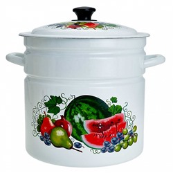 Кастрюля цилиндрическая бортовая 12 л 41804-242/6-У2 "Восточные дары" белая