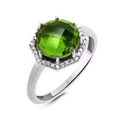 Кольцо из серебра султанит, Калисто