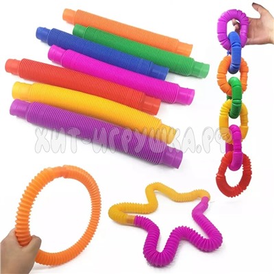 Pop tubes большие 70 см диаметр 3 см / Развивающая игрушка антистресс / гофра / поп трубка в ассортименте tubes_big, tubes_big