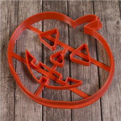 Вырубка для пряника с оттиском "Тыква хэллоуин"  пластик, 11 см