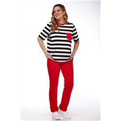 Michel chic 1338 черный-белый-красный, Брюки,  Футболка