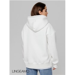 Женский худи оверсайз из футера с начесом Lingeamo молочный ВК-24 (131)