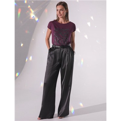 Нарядная футболка с принтом пайетками