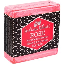 ROSE Hand Made Herbal Hand & Body Soap, Indian Khadi (РОЗА травяное мыло ручной работы, Индиан Кхади), 100 г.