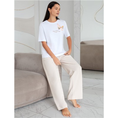 Футболка с принтом свободная эластичная из премиального хлопка