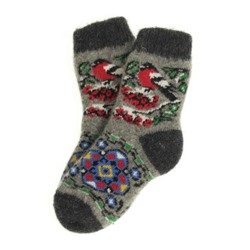 Носки детские "Снегирь с орнаментом" 6839-1