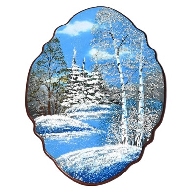 Панно с рисунком из камня, зима "облако" 37*50см, 1125г