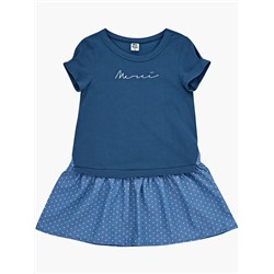 Платье 22-3017 деним/горошек