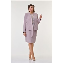 T&N 7360 пудра_темная+«нежный_принт», Блуза,  Юбка,  Жакет