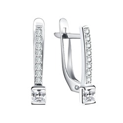 Серьги из серебра куб.циркон., Л-10851