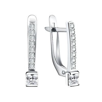 Серьги из серебра куб.циркон., Л-10851