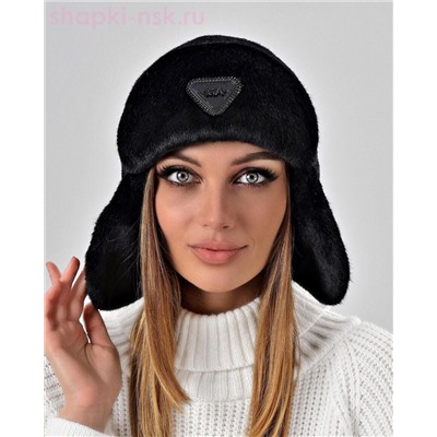 Бархат корот.уши треуг.термо Ушанка флис (56-58)