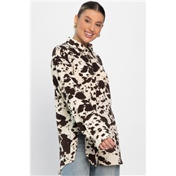 Блуза Тайна очарования (бело-коричневая) Б14432-5М