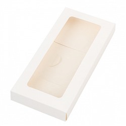 Коробка - конверт под шоколадку, белая, с окном 17*8*1,5 см