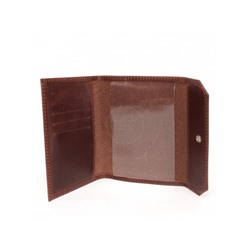 Обложка для паспорта Croco-П-402 (5 карм)  натуральная кожа коричневый тем пулл-ап (219)  236525