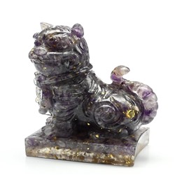 Фигурка из аметиста и смолы "Тигр" 95*60*93мм