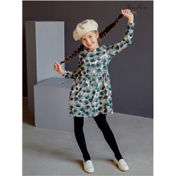 Платье Эля павлин на бежевом