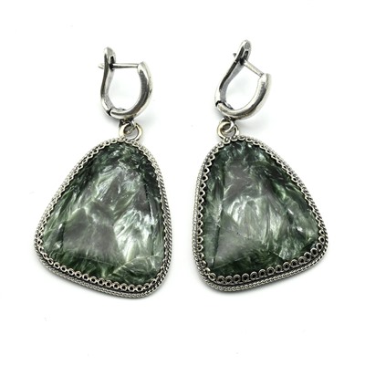 Серьги серафинит 26*31мм.
