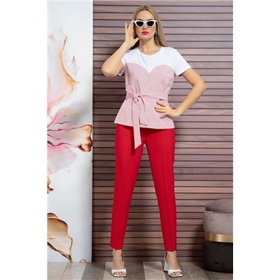 Alani Collection 1913 белый+красный, Брюки,  Блуза