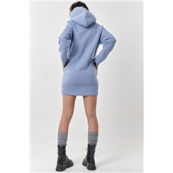 Платье из футера с начесом голубая дымка
