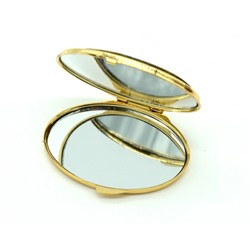 Зеркальце овальное с тигровым глазом, золотистое