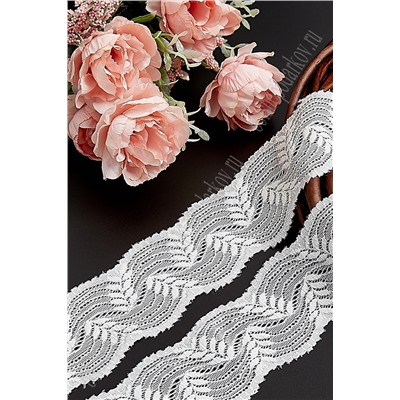 Кружево-стретч  6 см*10 м  (SF-896), молочный