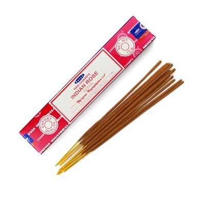 Nag Champa INDIAN ROSE Incense, Satya (Благовония Наг Чампа, ИНДИЙСКАЯ РОЗА, Сатья), 15 г.