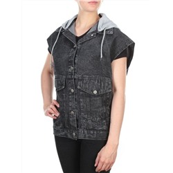 808 DARKGREY/GREY Джинсовый жилет женский (100% хлопок) размер 56 российский