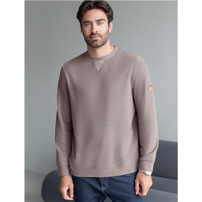 Джемпер легкий из фактурного эластичного трикотажа с принтом