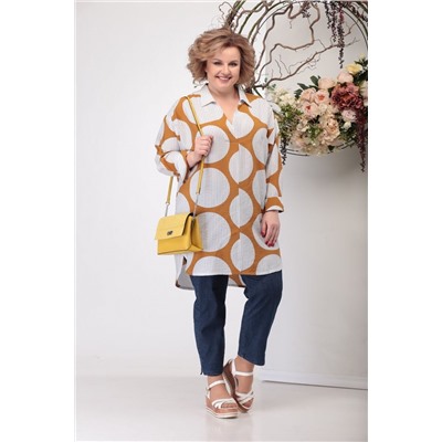 Michel chic 745 горчица+круги, Блуза