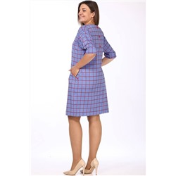 Lady Style Classic 926/11 голубой_с_красным_"Клетка", Платье