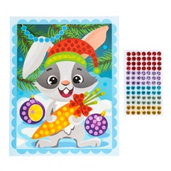 Детский набор рисунок из страз «Зайчонок с подарком»