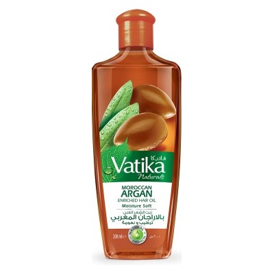 Vatika MOROCCAN ARGAN Enriched Hair Oil, Dabur (Ватика МАРОККАНСКАЯ АРГАНА Масло для волос, мягкое увлажнение, Дабур), 200 мл.