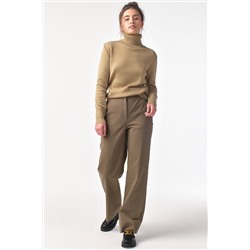 Водолазка вязаная с длинным рукавом из шерсти латте