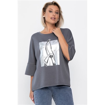 Блуза Фауст (серая) Б14203-20М