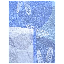 Простыня Ивановская бязь Стрекозы вид 4 синий