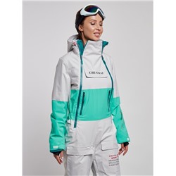 Горнолыжный комбинезон женский зимний зеленого цвета 2320Z