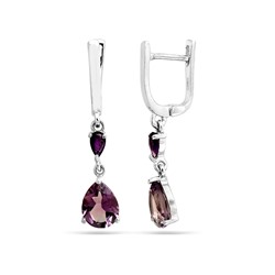 Серьги из серебра аметист, Малика