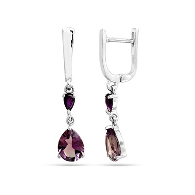 Серьги из серебра аметист, Малика