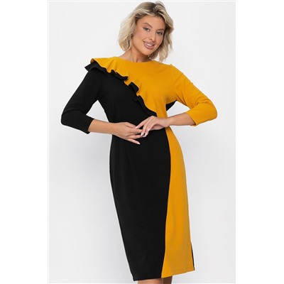 Платье Эванесса (черно-желтое) П12748-35М