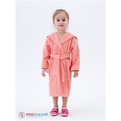 Детский махровый халат с капюшоном светло-коралловый МЗ-04 (6)