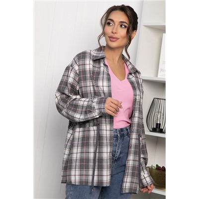 Рубашка хлопковая Джанет (серо-коричневая) Б14276-4М