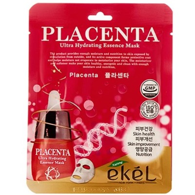 EKEL Маска тканевая д/лица с экстр.плаценты  Placenta Ultra Hydrating 25мл