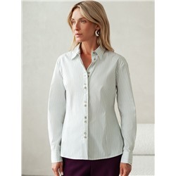 Блузка прилегающего силуэта из хлопка